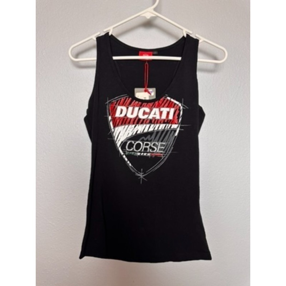 NWT Ducati Corse Sketch‎ Tank Top Womens Small Black Graphic Motorcycle Racing